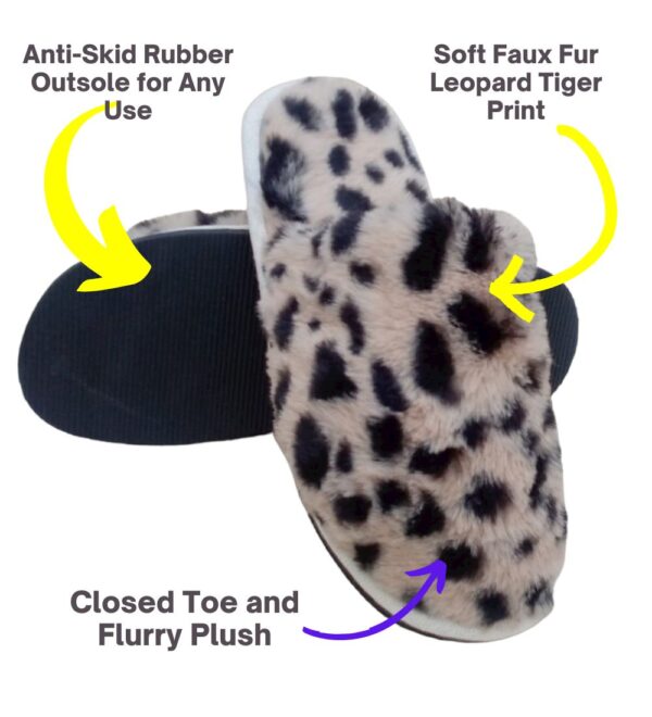 Soft Plush Furry Fur Slides Fuzzy Fluffy Slip on