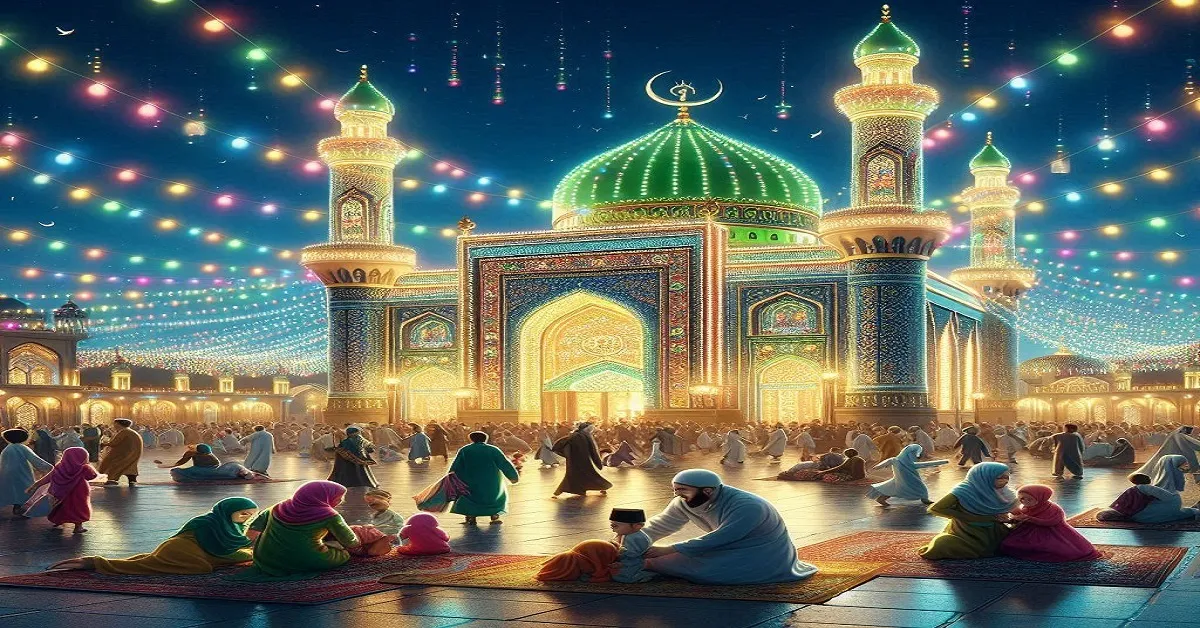 Mosque illuminated for Milad-un-Nabi 2025 in India.