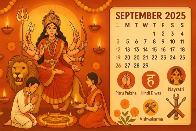 GEJUFF Hindu Festival Calendar in Hindi