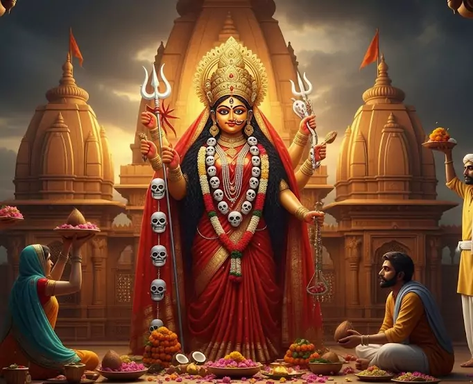 माँ कालका की तस्वीर – लाल साड़ी में शक्ति स्वरूपा देवी