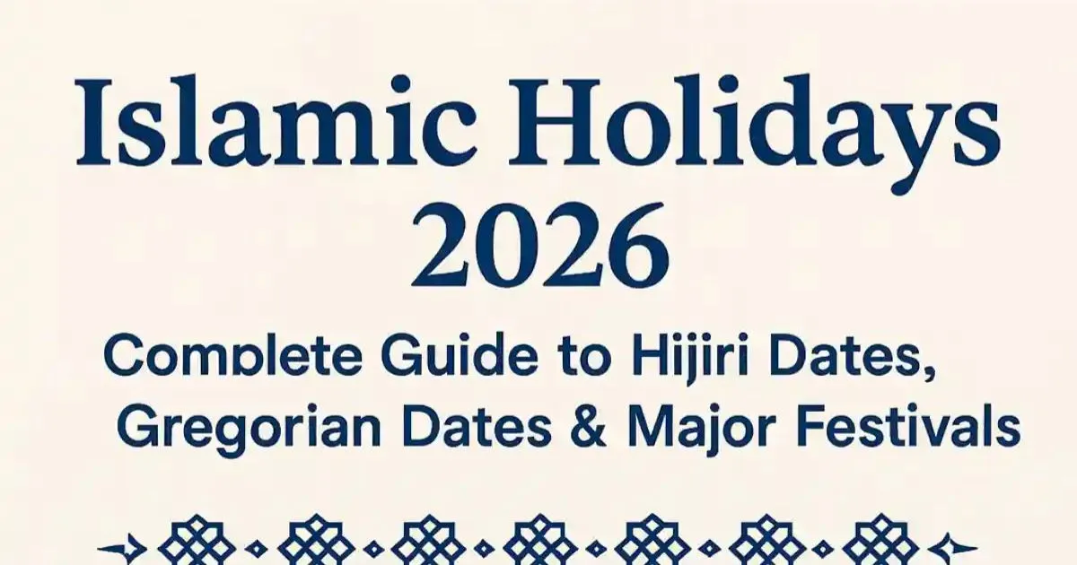 Islamic Holidays 2026