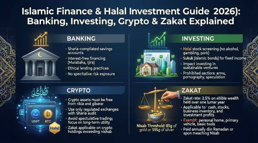 Islamic Finance & Halal Investment Guide (2026): Banking, Investing, Crypto & Zakat Explained
