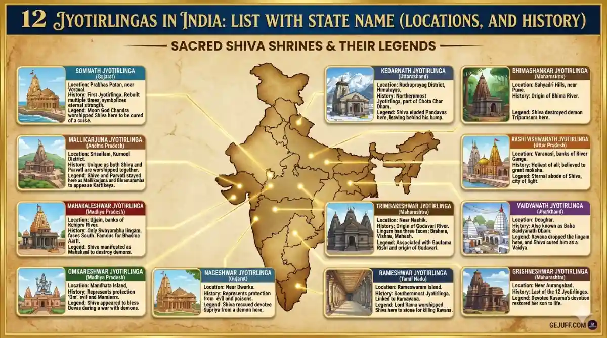 12 Jyotirlingas in India List with State Name