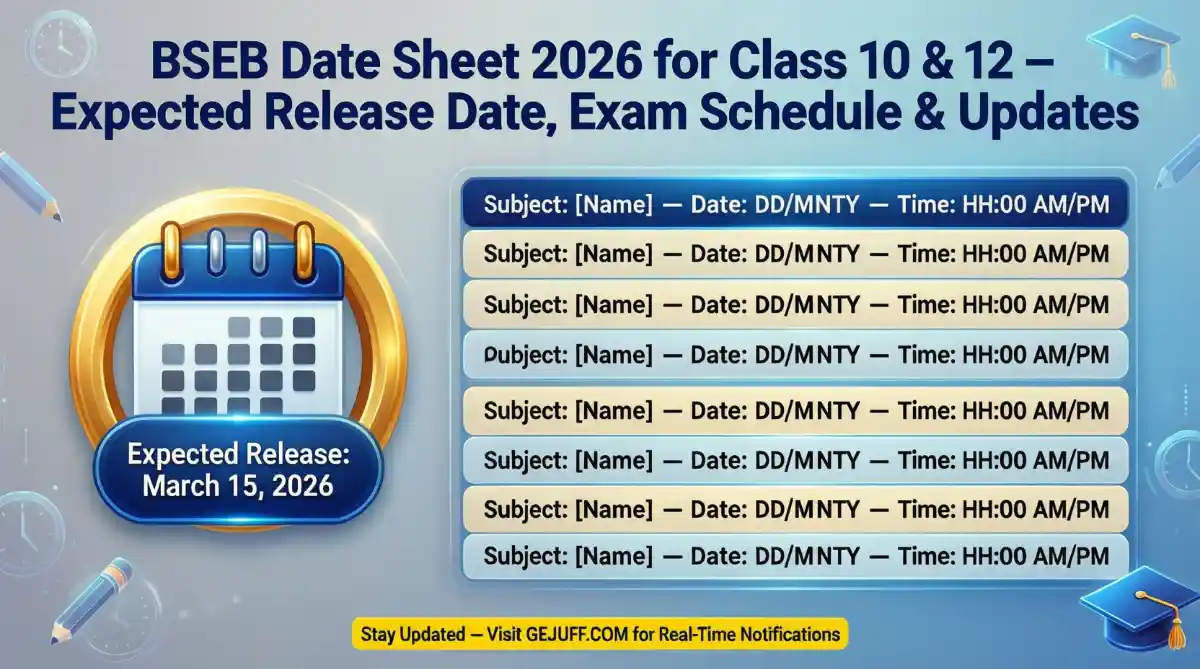 BSEB Date Sheet 2026