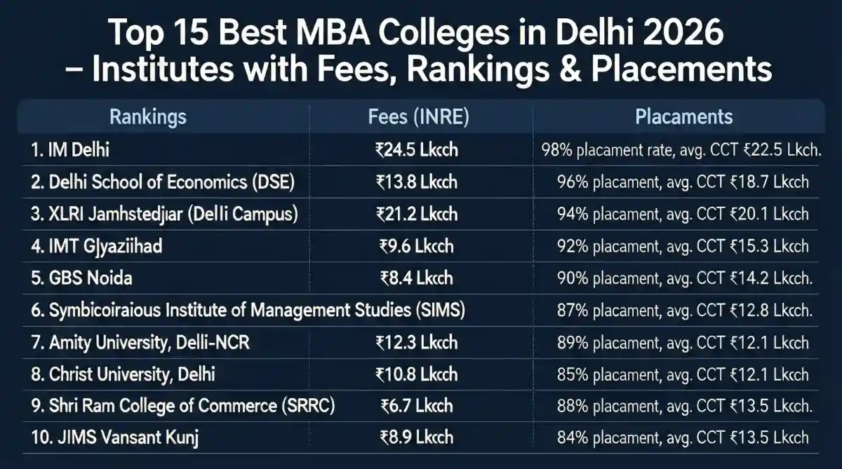 Best MBA Colleges in Delhi 2026