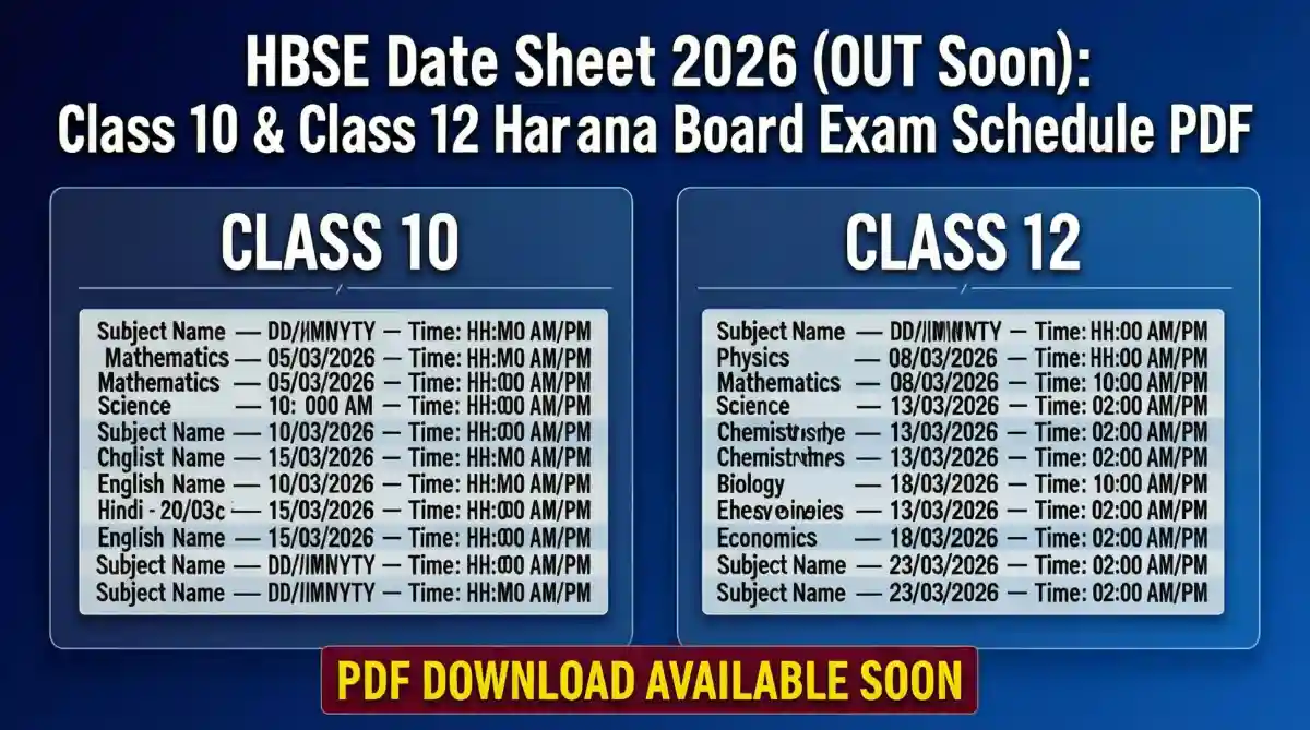 HBSC Date Sheet 2026 Class 10