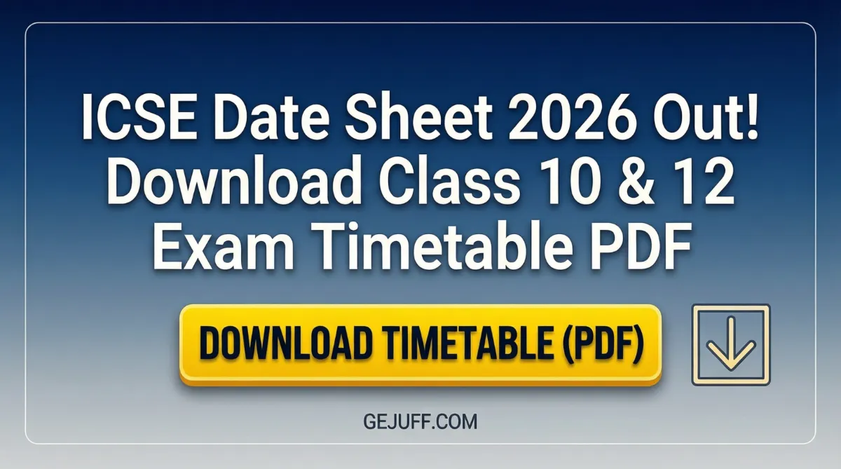 ICSE Date Sheet 2026