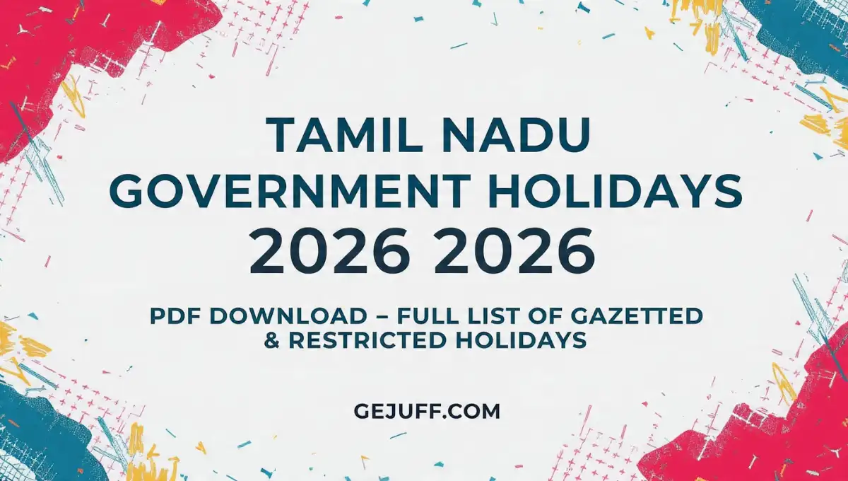 Tamil Nadu Government Holidays 2026 PDF Download