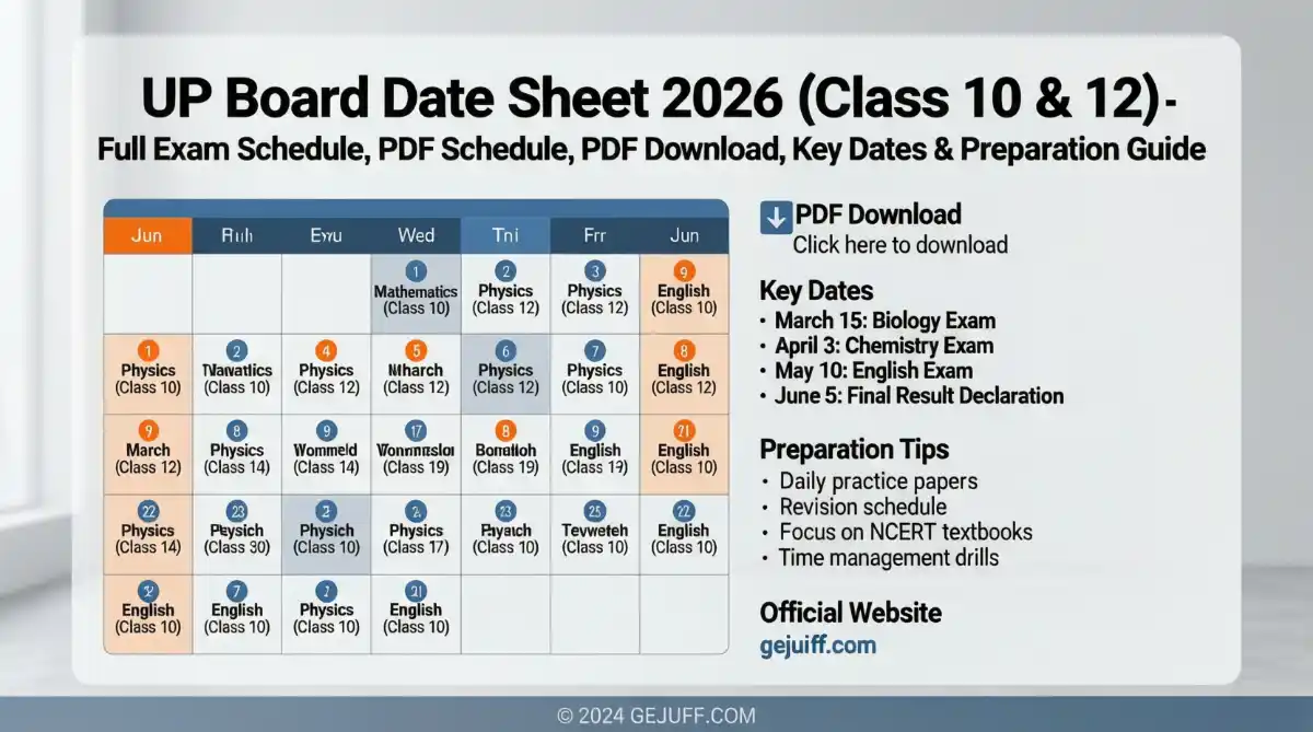 UP Board Date Sheet 2026