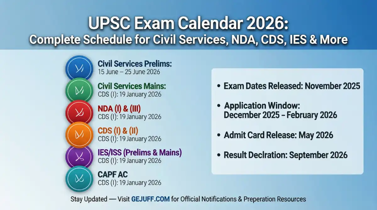 UPSC Exam Calendar 2026