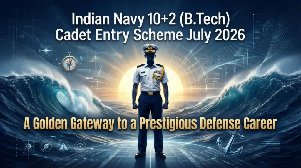 Indian Navy 10+2 (B.Tech) Cadet Entry Scheme July 2026 – A Golden Gateway to a Prestigious Defense Career