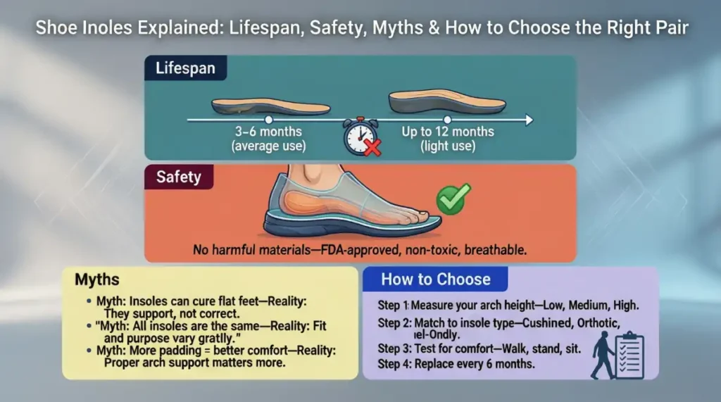 Shoe Insoles Explained: Lifespan, Safety, Myths & How to Choose the Right Pair