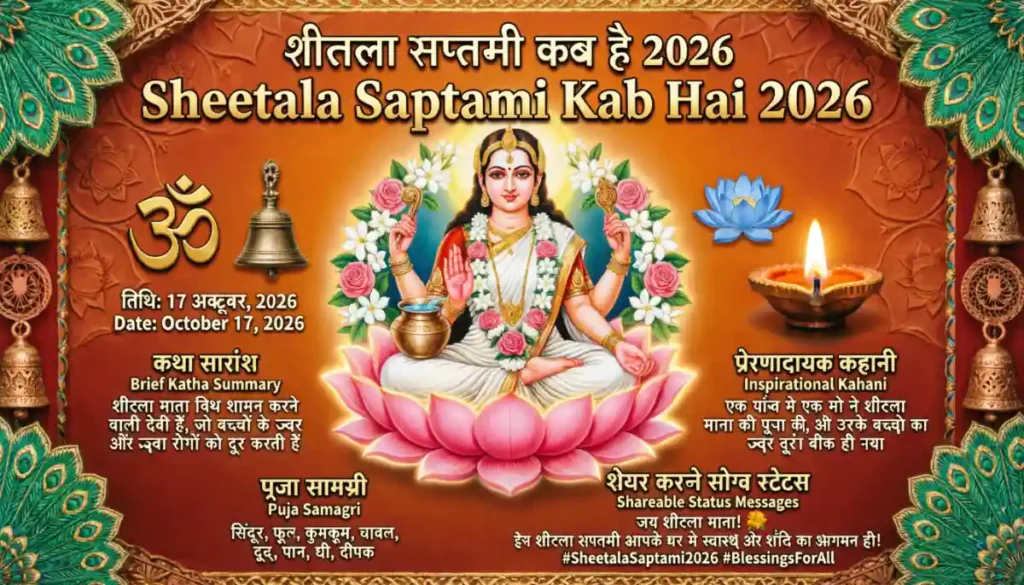 शीतला सप्तमी 2026: तारीख, पूजा विधि और महत्व | Sheetala Saptami Kab Hai 2026 Date, Katha,Kahani, Wishes, Puja Samagri, Status