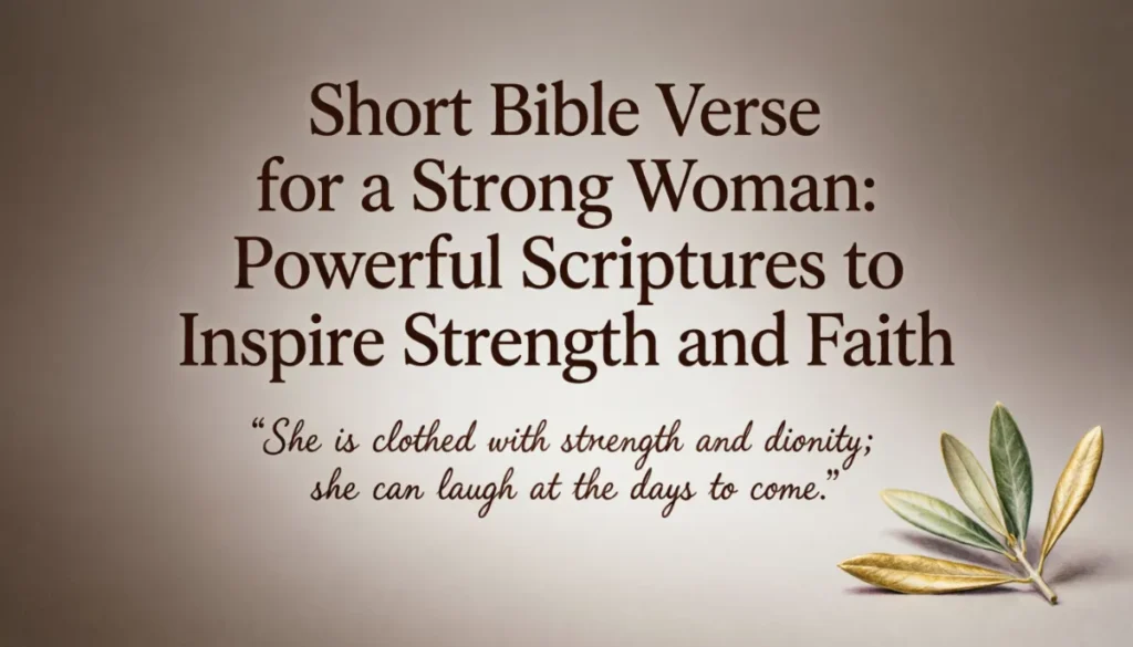 Short Bible Verse for a Strong Woman: Powerful Scriptures to Inspire Strength and Faith